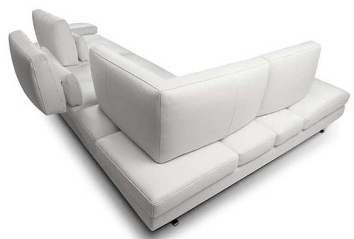 Serena L Shaped White Leather Sectional SofasBengaluru,Pune Simply